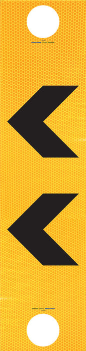 Sign Bollard Sleeve CHEVRONS Class 1 reflc Blk/Ylw - w300 x h1215mm CORF