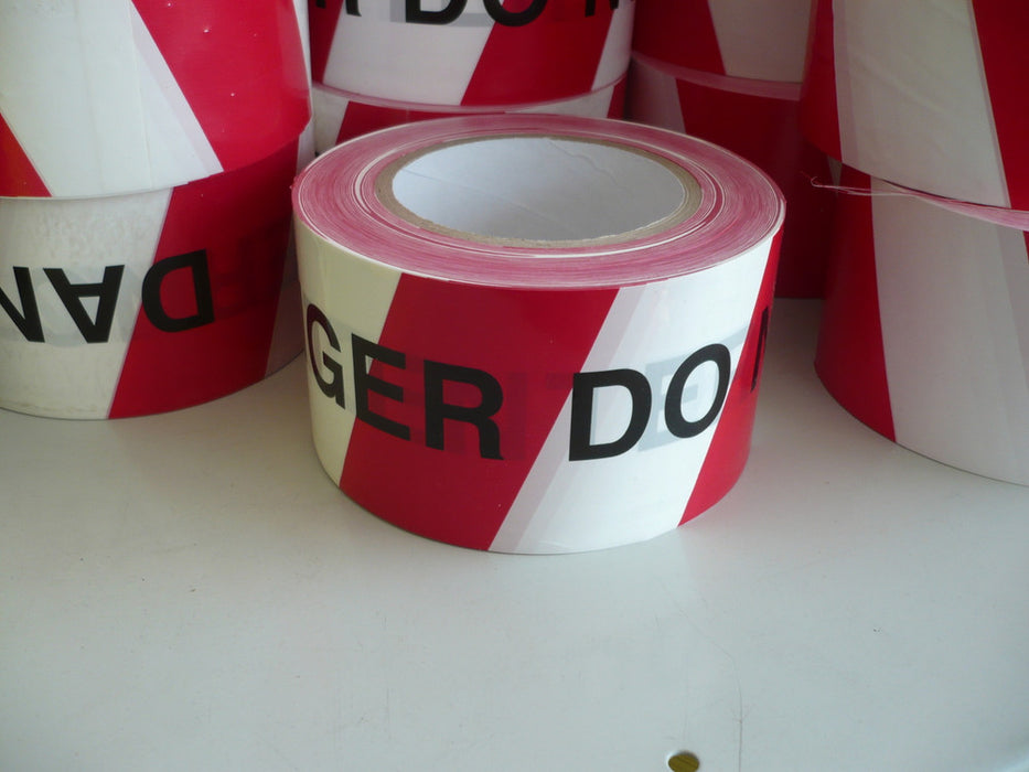 Tape Warning DO NOT ENTER Red/Wht - w75mm x L100mt