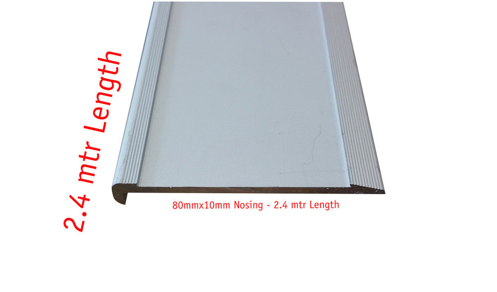 STAIR NOSING Ramped Back - RAW Aluminium Slimline 80x10mm profile