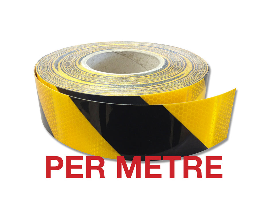 Tape reflective Class 1 Striped - width 50mm x PER Metre