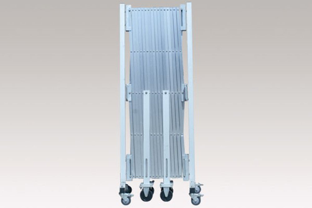 Barrier Metal Port-a-guard EXPANDING MAXI floor Stand SILVER - w6.7mt x h1430mm