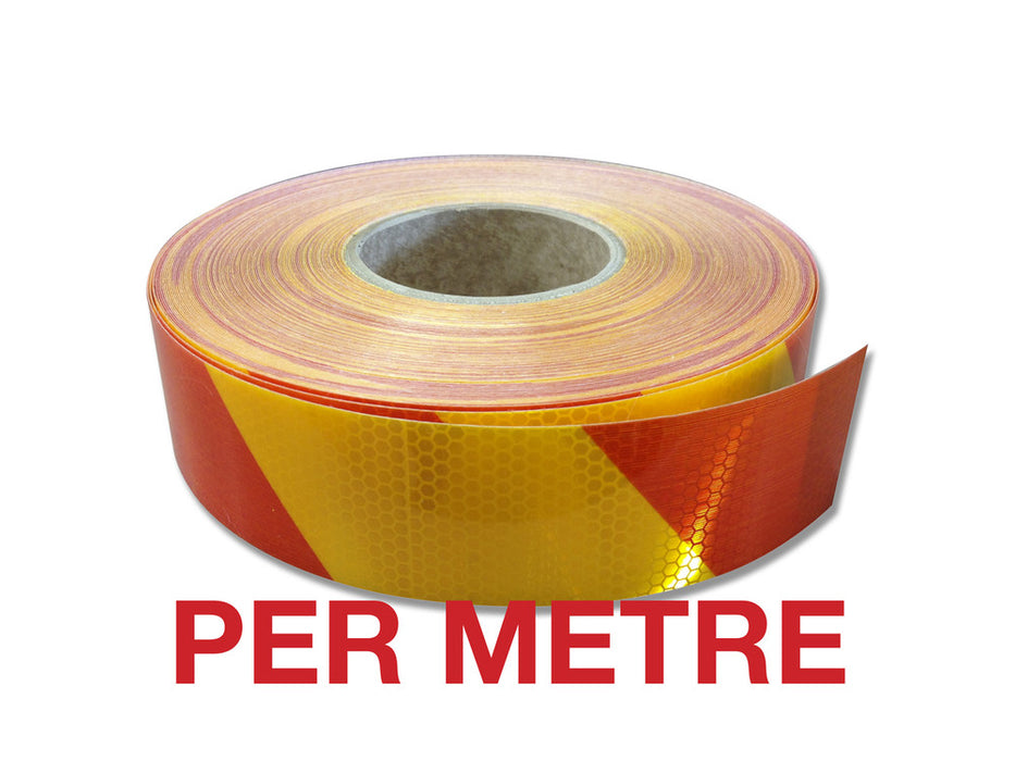 Tape reflective Class 1 Striped - width 50mm x PER Metre