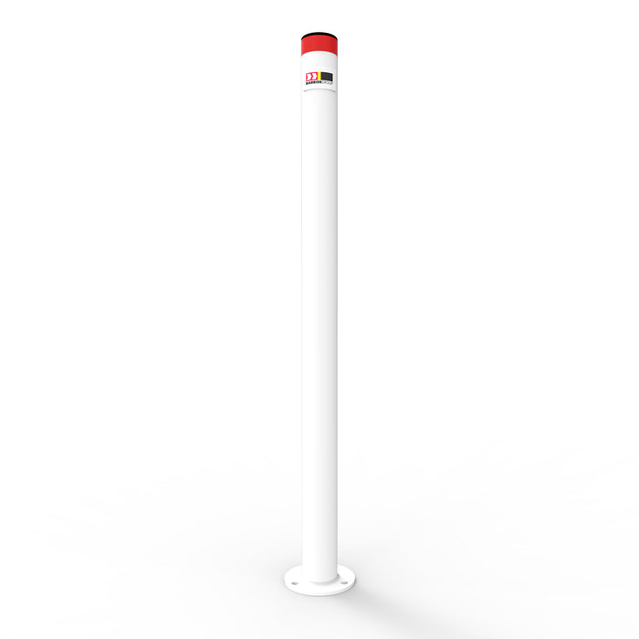 Bollard Metal COMPLIANCE surface mount - Galvanised and Powdercoat WHITE