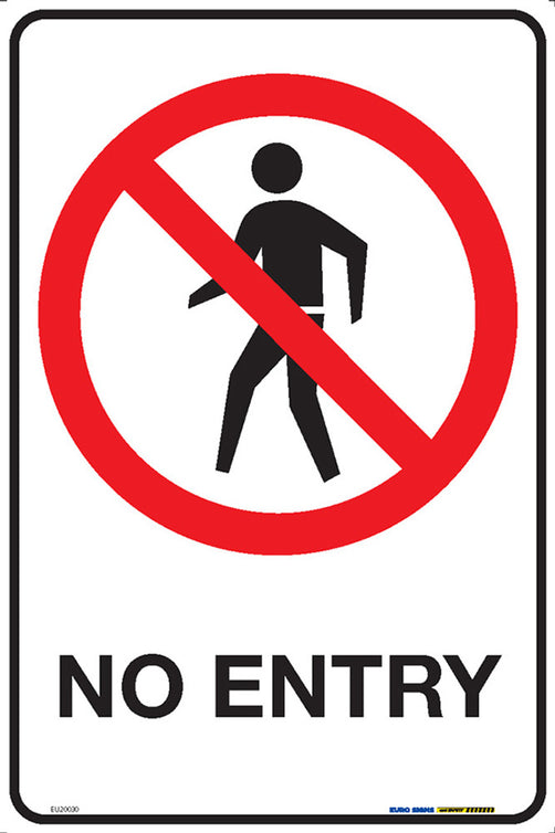 Sign NO ENTRY +graphic Red/White — Euro Signs & Safety