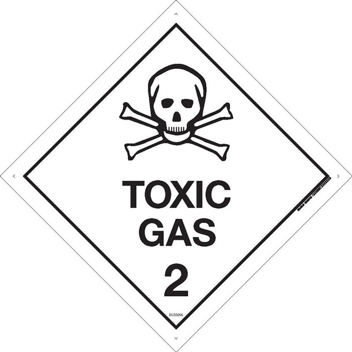 Sign TOXIC GAS 2 Class Label diamond White/Black