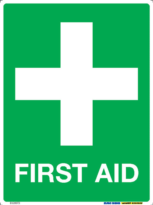 Sign FIRST AID +graphic White/Green