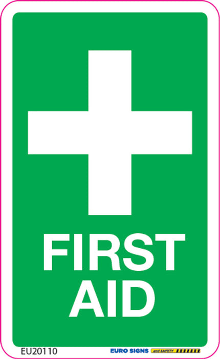 Sign FIRST AID +graphic White/Green