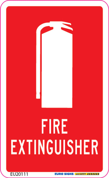 Sign FIRE EXTINGUISHER +graphic White/Red