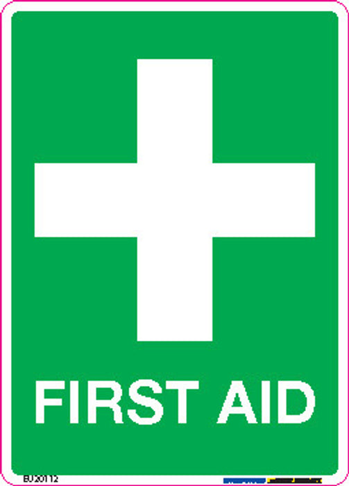 Sign FIRST AID +graphic White/Green