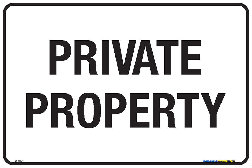 Sign PRIVATE PROPERTY Black/White METAL