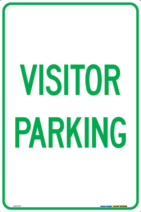 Sign VISITOR PARKING Green/White METAL