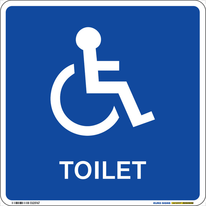 Sign TOILET DISABLED White/Blue