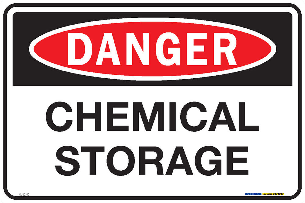 Sign DANGER CHEMICAL STORAGE Black/Red/White