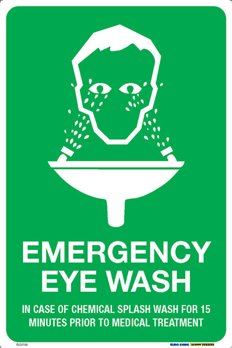 Sign EMERGENCY EYE WASH +graphic White/Green