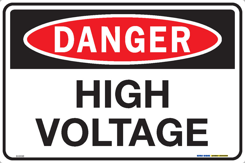 Sign DANGER HIGH VOLTAGE Black/Red/White