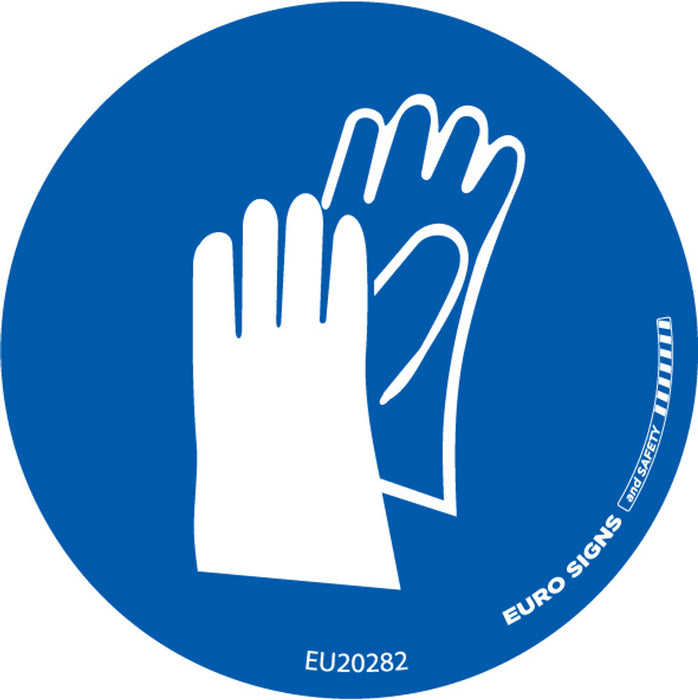 Sign Gloves SYMBOL White/Blue DECAL