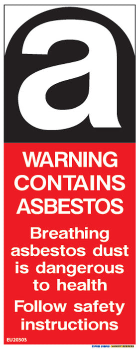 Sign WARNING ASBESTOS Black/Red/White DECAL