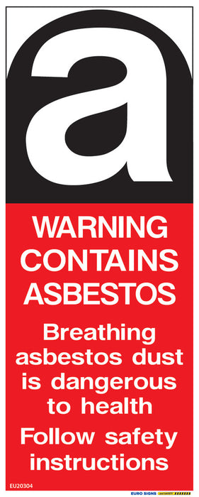 Sign WARNING ASBESTOS Black/Red/White DECAL