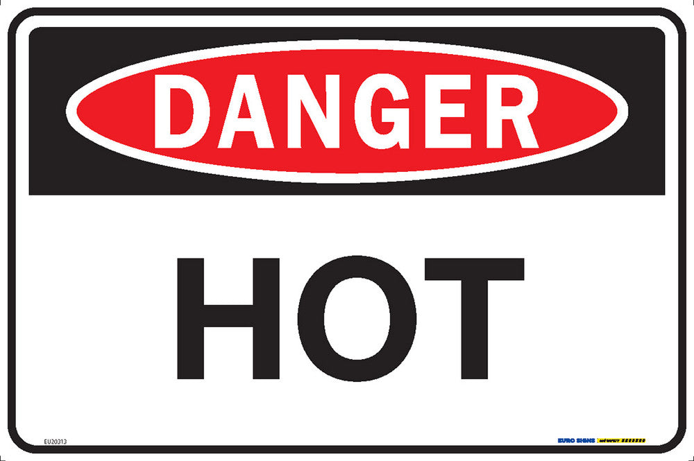 Sign DANGER HOT Black/Red/White