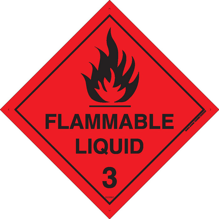 Sign FLAMMABLE LIQUID 3 Class Label diamond Red/Black