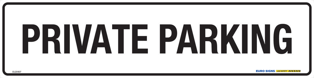 Sign PRIVATE PARKING Black/White METAL