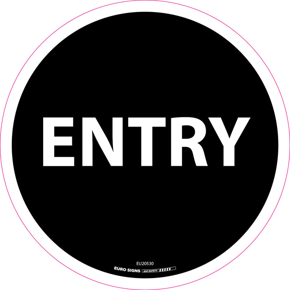 sign ENTRY floor sticker indoor DECAL — Euro Signs & Safety