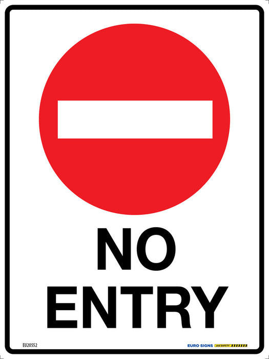 Sign NO ENTRY +graphic Red/White