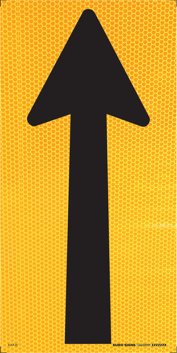 Sign arrow SYMBOL only Class 1 reflective Black/Yellow CORFLUTE
