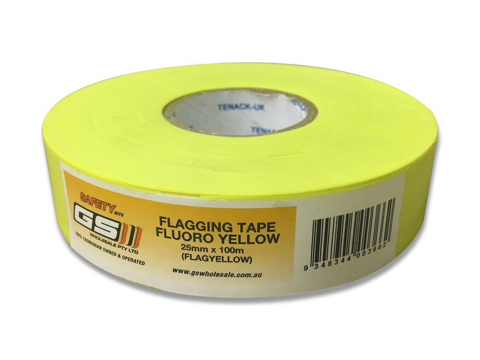 Tape Flagging Fluoro - w25mm x length 100 metres