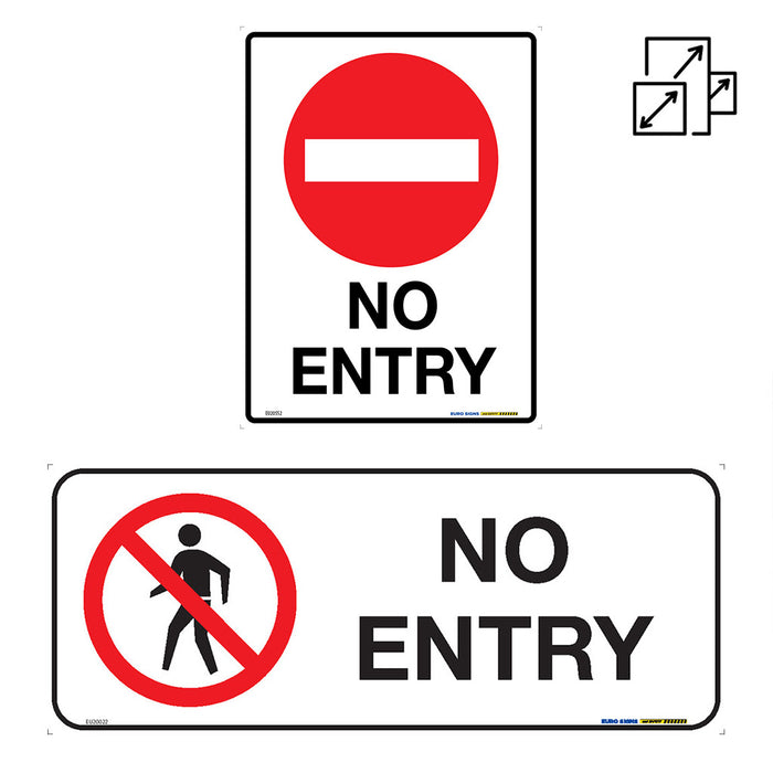 Sign NO ENTRY +graphic Red/White