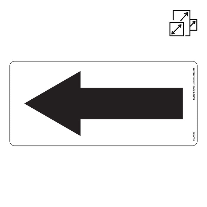 Sign arrow SYMBOL only Black/White DECAL