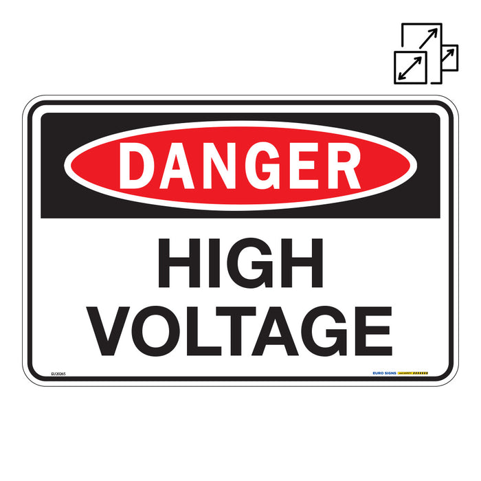 Sign DANGER HIGH VOLTAGE Black/Red/White