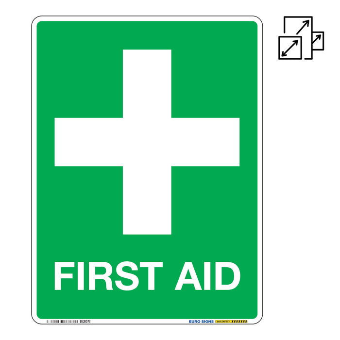 Sign FIRST AID +graphic White/Green