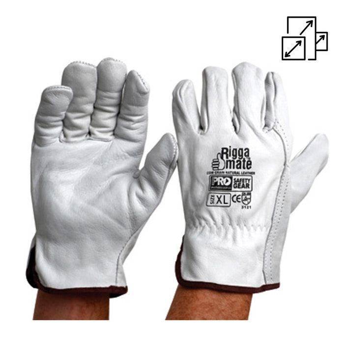 Gloves RIGGAMATE Cow Grain Natural Grey