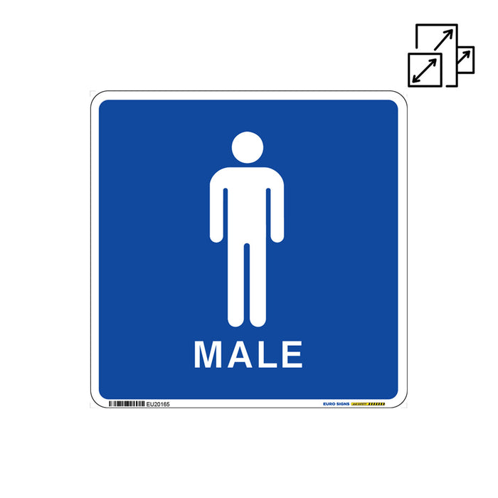 Sign TOILET MALE White/Blue