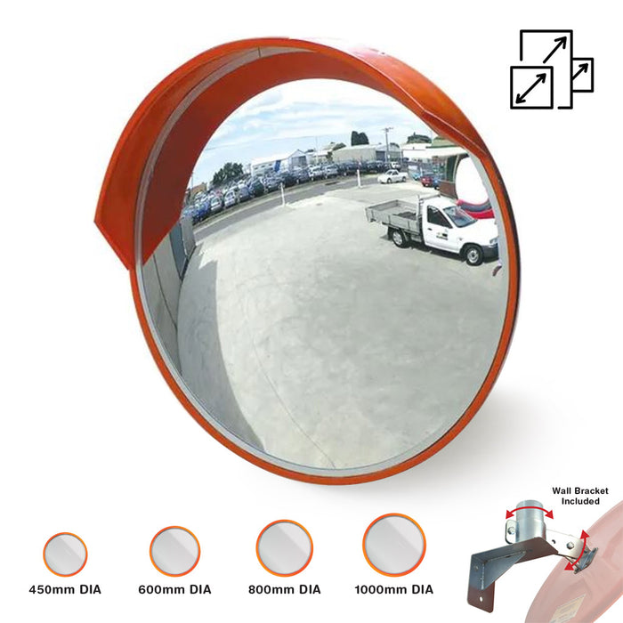 Mirror OUTDOOR Convex POLYCARBONATE face with wall bracket