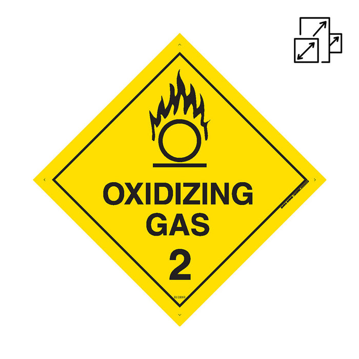 Sign OXIDIZING GAS 2 Class Label diamond Blk/Ylw