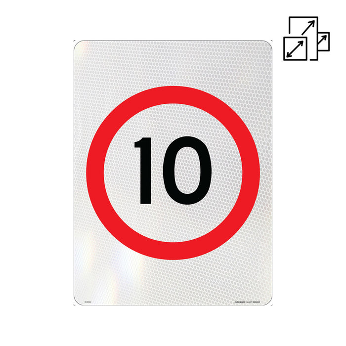 Sign Speed limit "blank" -advise limit- Class 1 reflective - Black/Red/White ALUMINIUM