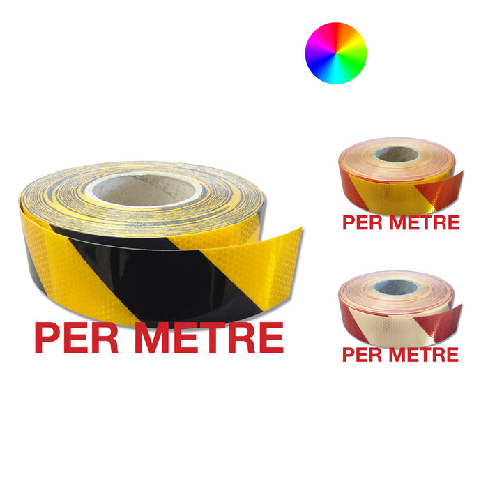 Tape reflective Class 1 Striped - width 50mm x PER Metre