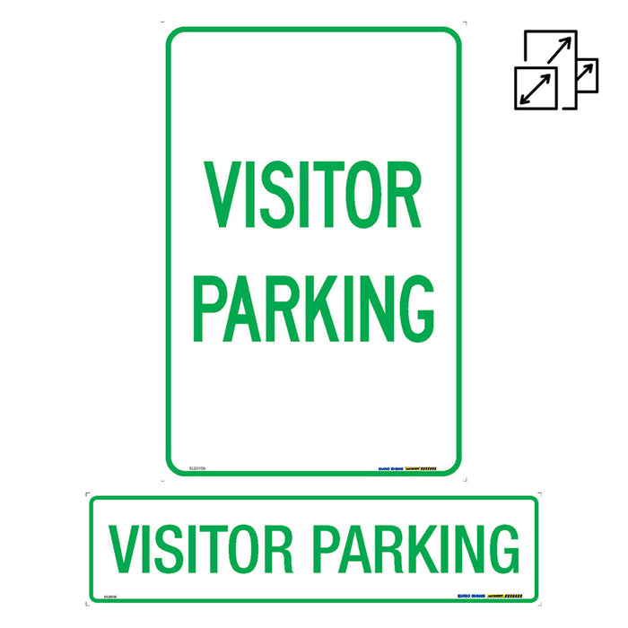 Sign VISITOR PARKING Green/White METAL