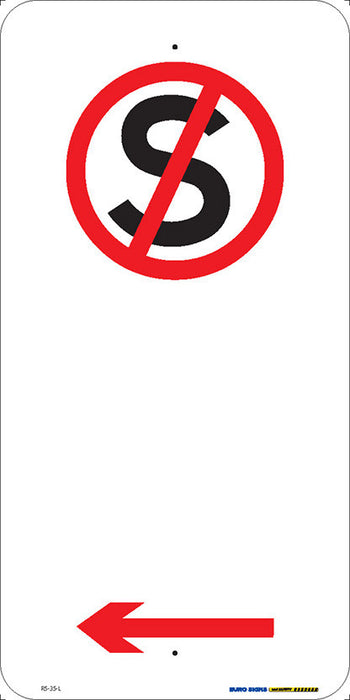 Sign No Standing SYMBOL Blk/Red/Wh - w225 x 450mm ALUM