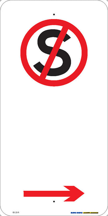 Sign No Standing SYMBOL Blk/Red/Wh - w225 x 450mm ALUM