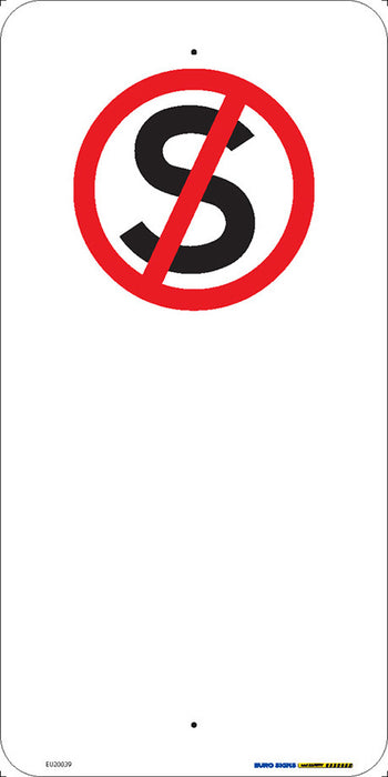 Sign No Standing SYMBOL Blk/Red/Wh - w225 x 450mm ALUM