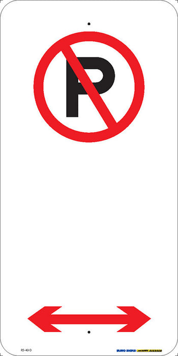 Sign No Parking SYMBOL Blk/Red/Wht - w225 x h450mm ALUM