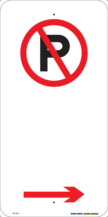 Sign No Parking SYMBOL Blk/Red/Wht - w225 x h450mm ALUM