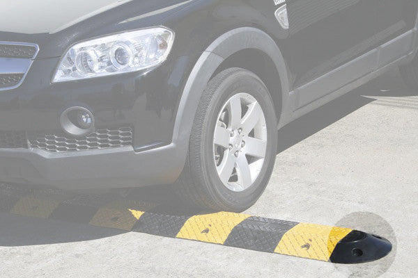 Speed HUMP Economy rubber END CAPS BLACK (fixings included) BARRIER GROUP w190 x h50 x L350mm