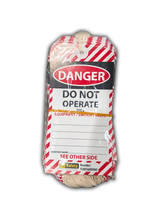Sign DANGER DO NOT OPERATE LOCKOUT TAGS x 100qty - d/sided CARD