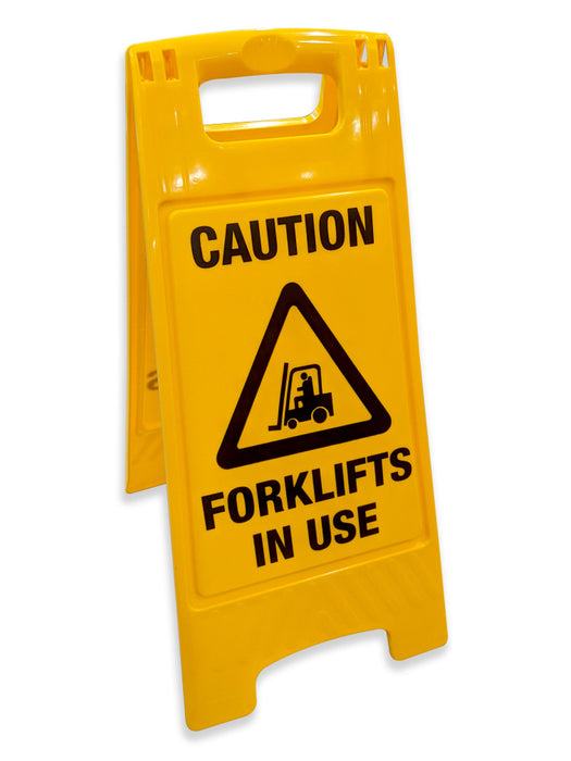 Sign A Frame FORKLIFT IN USE - Ylw d/sided - w300 x h600mm UPVC