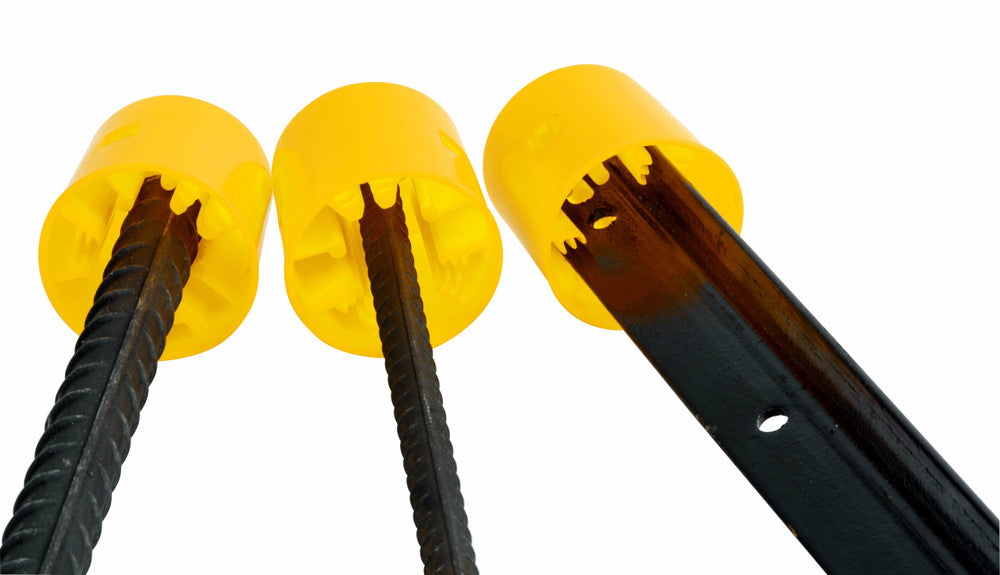 Star Picket Cap Hvy Dty Yellow x 100 qty — Euro Signs & Safety