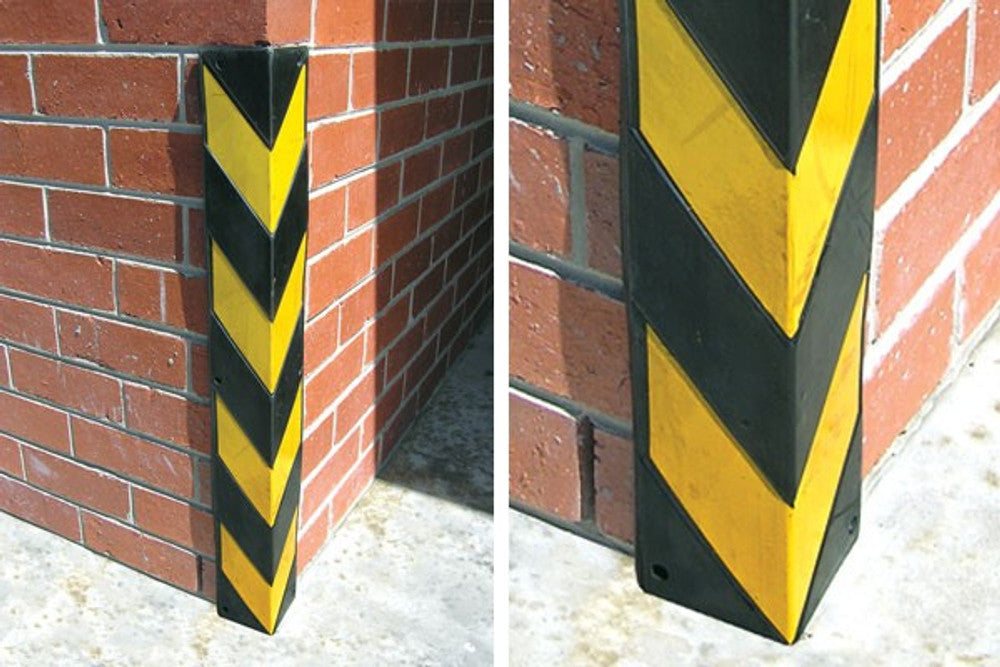 Protector CORNER EDGE Rubber square section Blk/Ylw - w100 x 100 x h80 ...